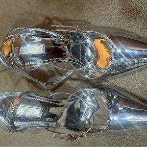 Laroudde 9.5 silver heels! Great condition worn 2x